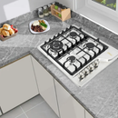 Parrilla Empotrable a Gas 4 Quemadores Acero Inoxidable 59x51 cm AROL, Modelo P-IN4Q59A - Electrodomesticos Olvera