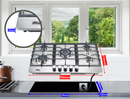 Combo Parrilla 5 Quemadores 77 cm y Campana Extractora 90 cm, Acero Inoxidable y Vidrio, P-IN5Q76A y C-BL2F90