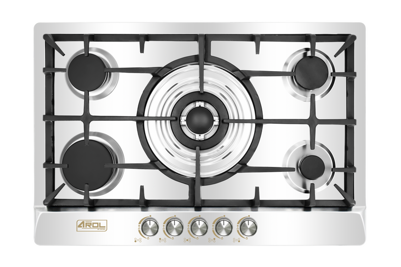 Parrilla Empotrable 5 Quemadores Acero Inoxidable AROL P-IN5Q76A v2