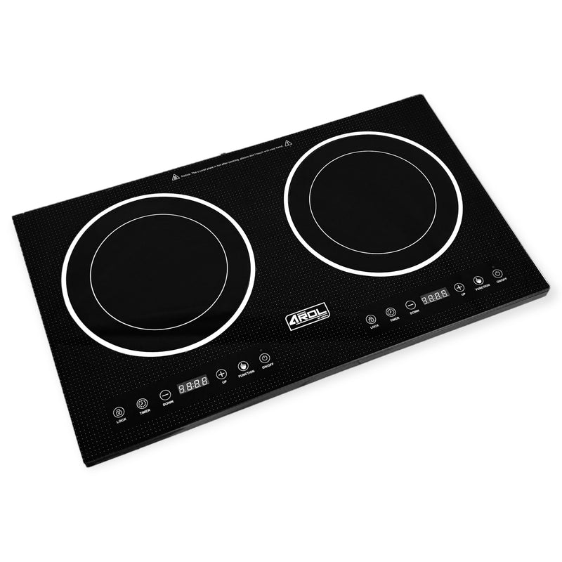 Parrilla de Inducción de 2 Zonas, 66cm, 110V, De Mesa, AROL IN-M2Q66