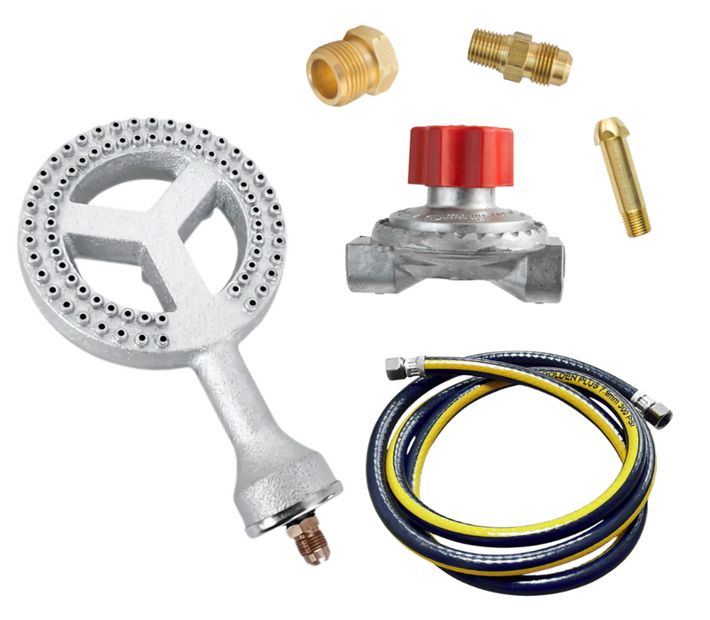 Quemador Alta Presion Hierro Fundido 15cm Camping Completo