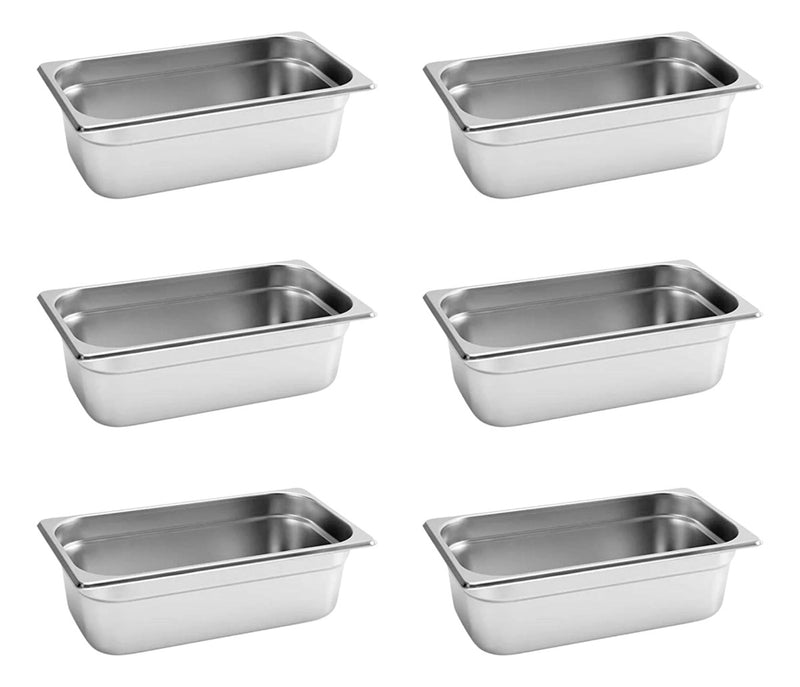Inserto Contenedor De Acero Inoxidable 1/3x10cm Caja 6 Pzs