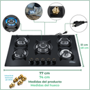 Parrilla de Gas de 5 Quemadores, Vidrio Templado, Empotrable, 77cm, AROL P-CN5Q77 - Electrodomesticos Olvera