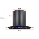 Campana Extractora, 60cm, Acero Inoxidable Mate Negro, Tipo Curvo, AROL Modelo Gardenia - Electrodomesticos Olvera