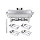Chafer Bufetera AROL Plegable con 4 Insertos 1/4, 9.5 Lts, Acero Inoxidable, Certificación NSF