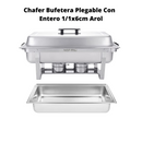 Chafer Bufetera Plegable Completo con Certificación NSF y 1 Inserto 1/1 x 6 cm - Electrodomesticos Olvera