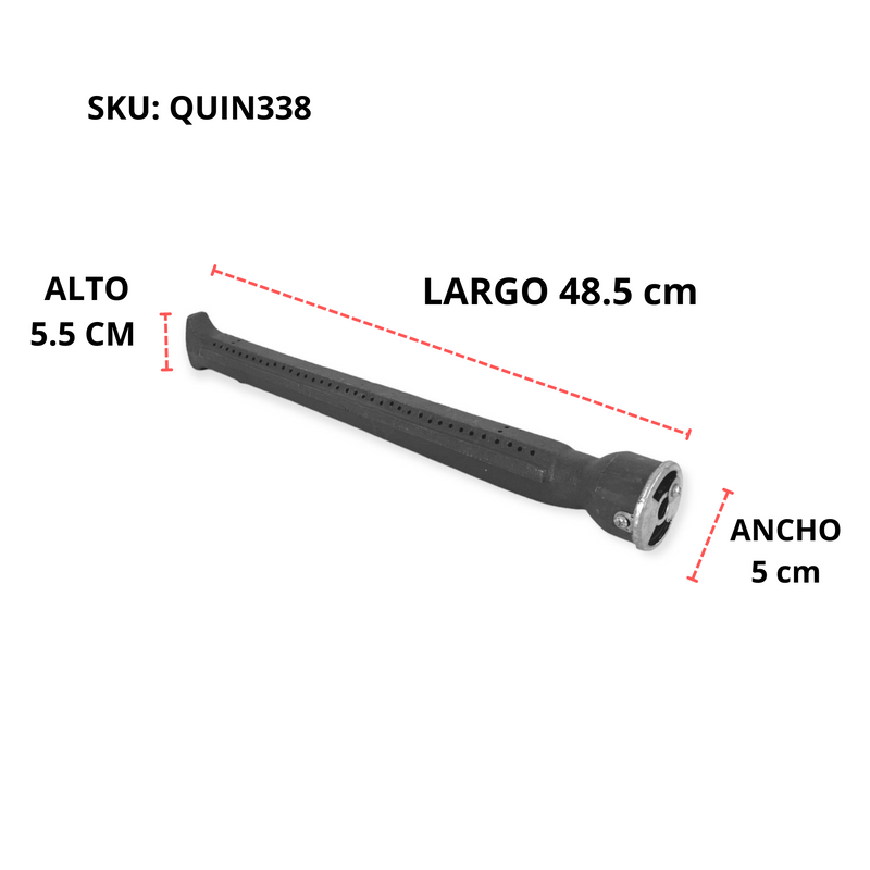 Quemador Tipo Flauta 48 cms Hierro fundido Industrial