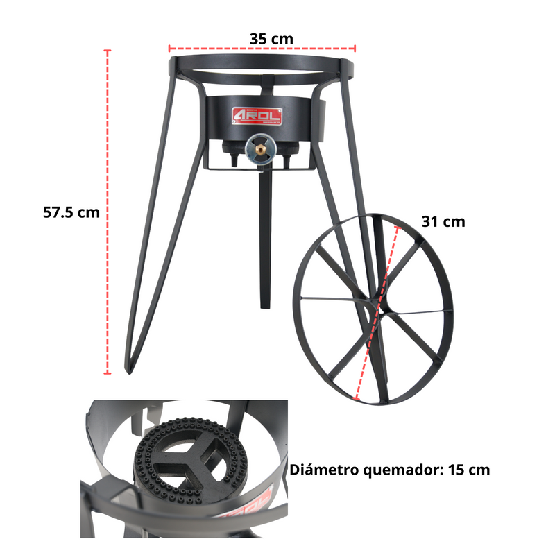 Base Para Disco Estufón Con Quemador Alta Presión Arol
