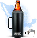 Portacaguamon Termo Acero noxidable doble capa AROL 1.2 lts Aislamiento al vacío (Acero Inoxidable Black)