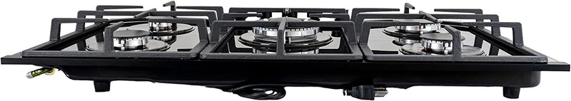 Parrilla de Gas 5 Quemadores Vidrio Templado Empotrable 87cm, Bitono Arol P-CN5Q87 - Electrodomesticos Olvera