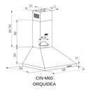 Campana Cocina Extractora Premium Tipo Moño 60x50cm Acero Inoxidable Focos Led Chimenea Telescopica  Orquídea Arol - Electrodomesticos Olvera