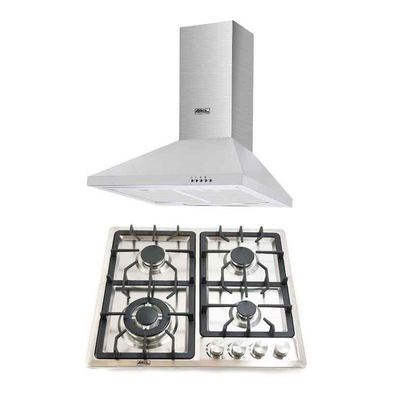 Combo Parrilla Y Campana 60 Cm Acero Inoxidable - Electrodomesticos Olvera