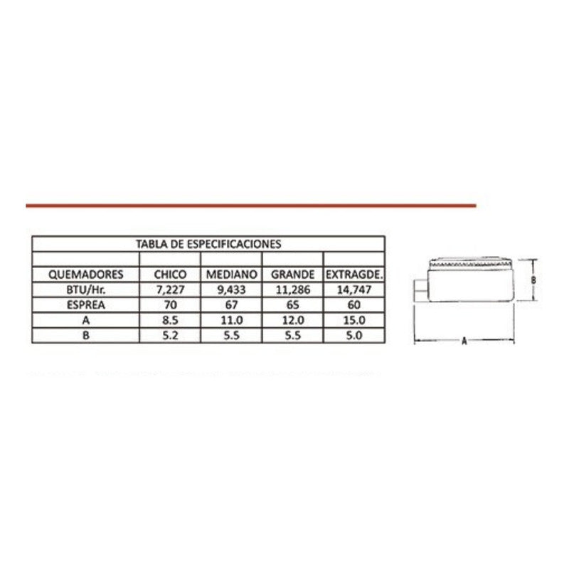 Quemador De Gas Industrial Grande 12 Cm De Aluminio Ferro - Electrodomesticos Olvera
