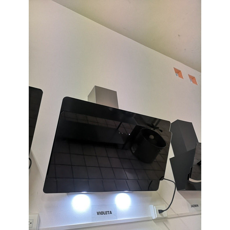 Campana Cocina Extractora Premium Pantalla Cristal Templad Negro 90cm Táctil Focos Led Chimenea Telescopica Violeta Arol - Electrodomesticos Olvera