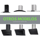 Campana Cocina Extractora Premium Cristal Templado Negro Y Acero Inoxidable 90cm Tactil Chimenea Telescopica Dalia Arol - Electrodomesticos Olvera