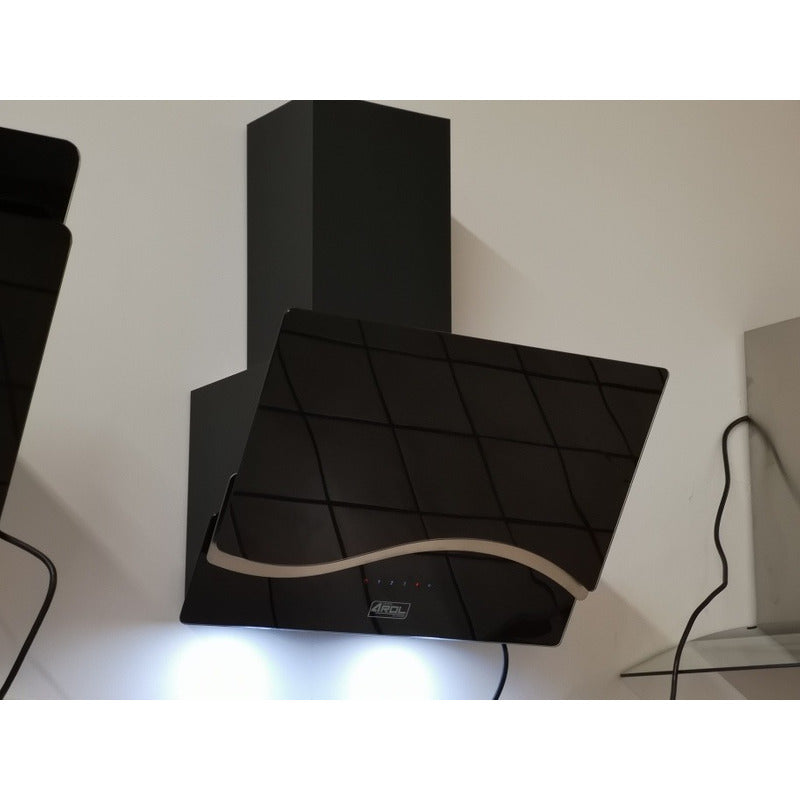 Campana Cocina Extractora Premium Pantalla Cristal Templado Negro 60cm Tactil Focos Led Chimenea Telescopica Jazmin Arol - Electrodomesticos Olvera
