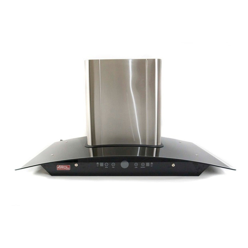 Campana De Cocina Extractora Y Purificadora Cristal Templado Negro Y Acero Inoxidable Táctil Chimenea Telescopica Arol - Electrodomesticos Olvera