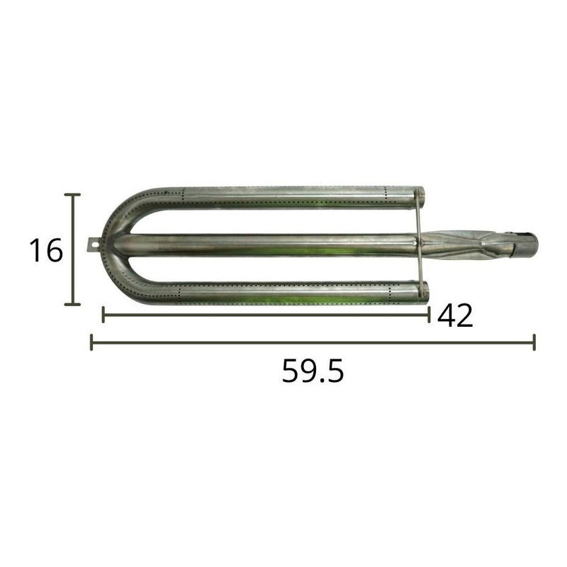 Quemador Tipo U Acero Inoxidable 59.5 Cm - Electrodomesticos Olvera