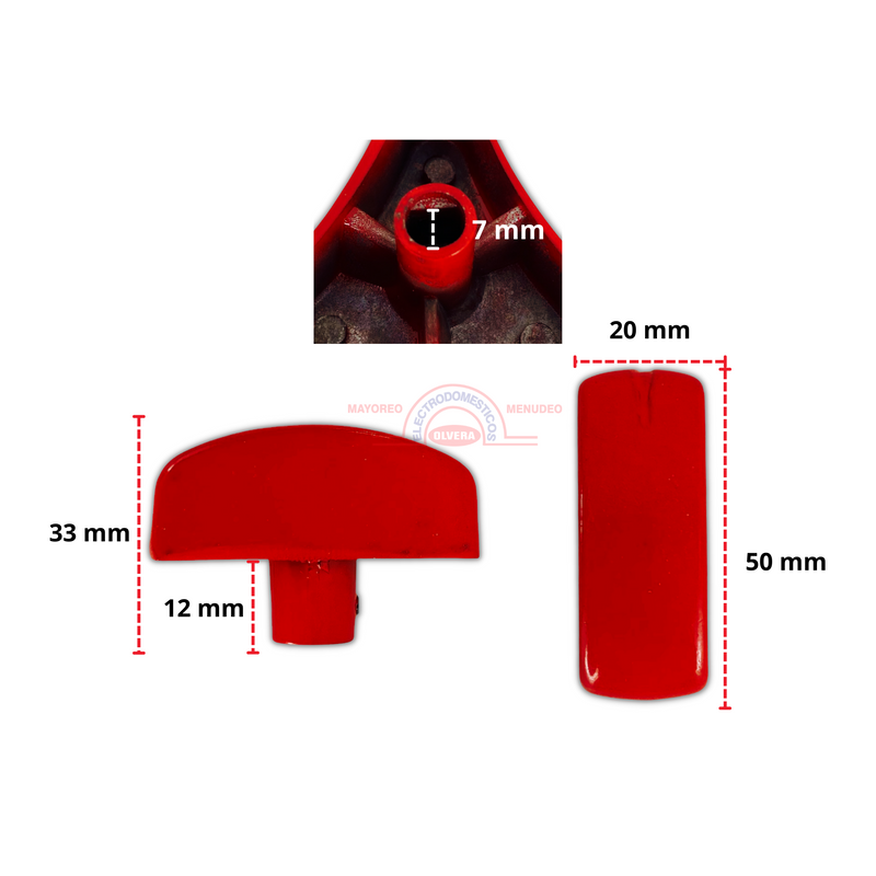 Perilla Recta Con Opresor Roja