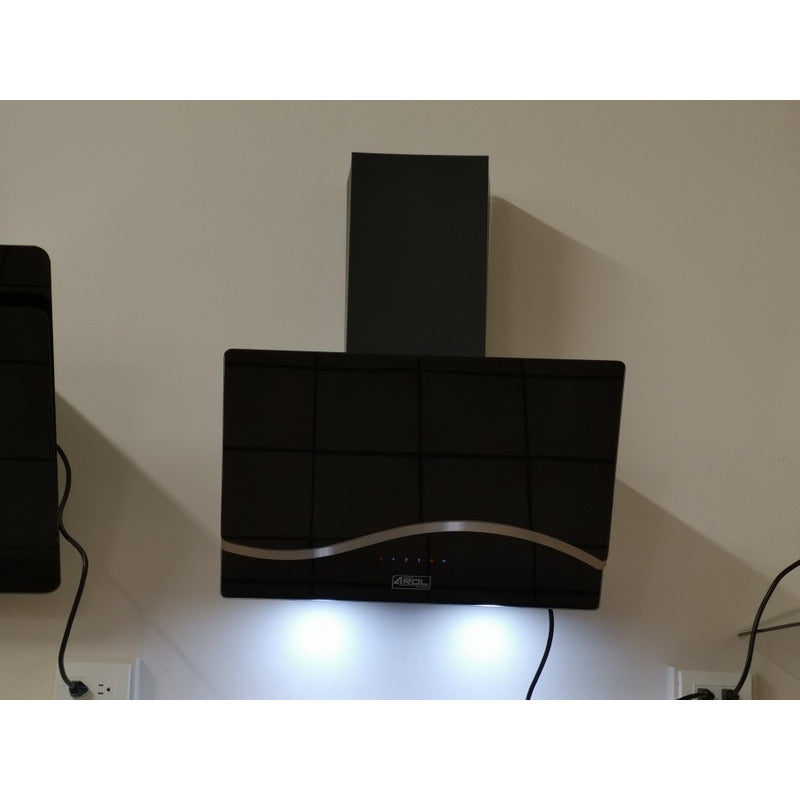 Campana Cocina Extractora Premium Pantalla Cristal Templado Negro 60cm Tactil Focos Led Chimenea Telescopica Jazmin Arol - Electrodomesticos Olvera