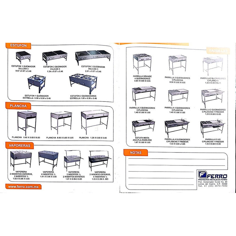 Parrilla 2 Quemadores Estructural Para Negocio 80 Cm - Electrodomesticos Olvera