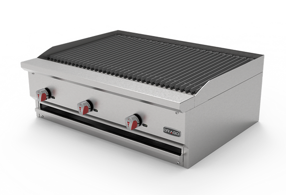 Asador piedra volcánica a gas 3 quemadores Drago GAS-003-04