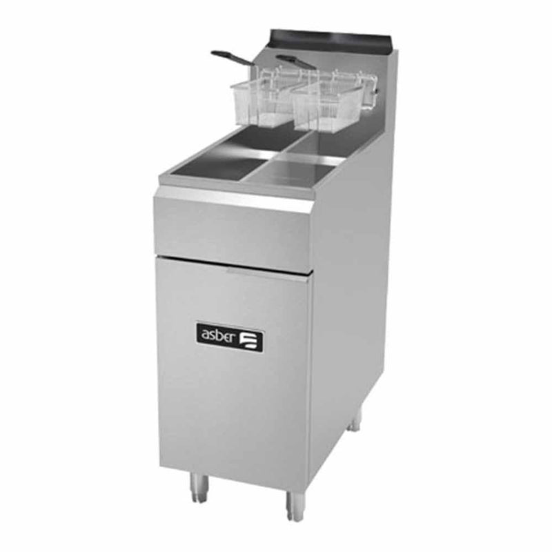 Freidora a Gas 2 Tinas 4 Quemadores Asber AEF-2525-S LP