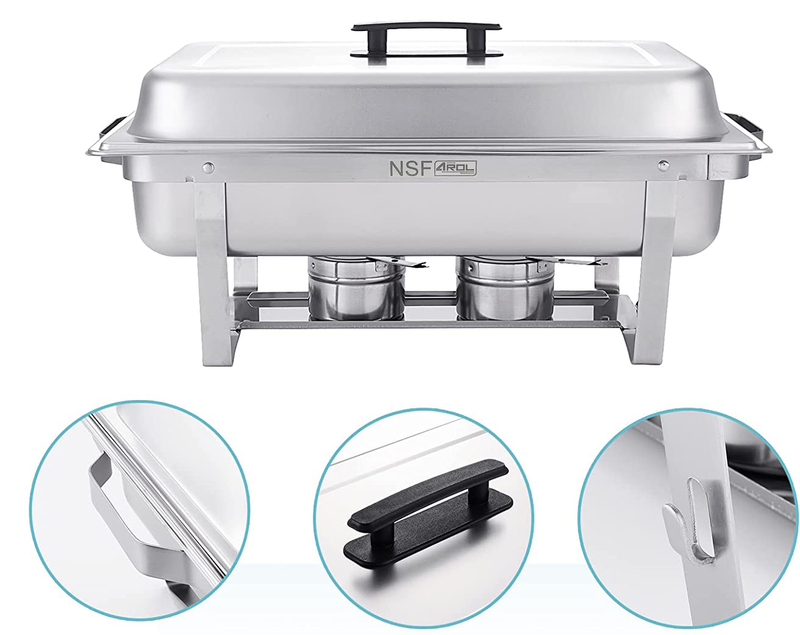 Chafer Bufetera Plegable Completo Con Certificación Nsf Y 2 Insertos 1/2x6cm - Electrodomesticos Olvera