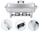 Chafer Bufetera Plegable Completo con Certificación NSF y 3 Insertos 1/3 x 6 cm