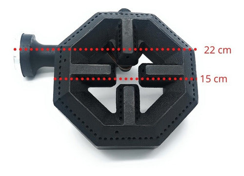 Quemador Octagonal Corto Hierro Fundido Linea Pesada - Electrodomesticos Olvera