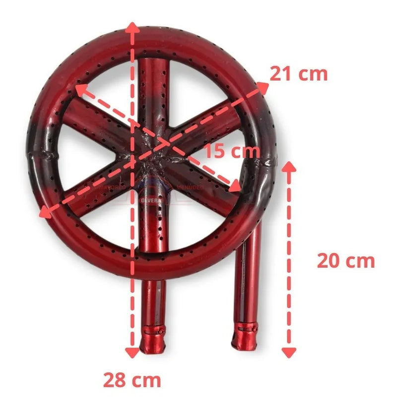 Quemador Estrella De Gas Industrial Doble 20 Cm
