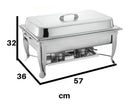 Chafer Bufetera Plegable Reforzado con Certificación NSF y 3 Insertos 1/3 x 6 cm
