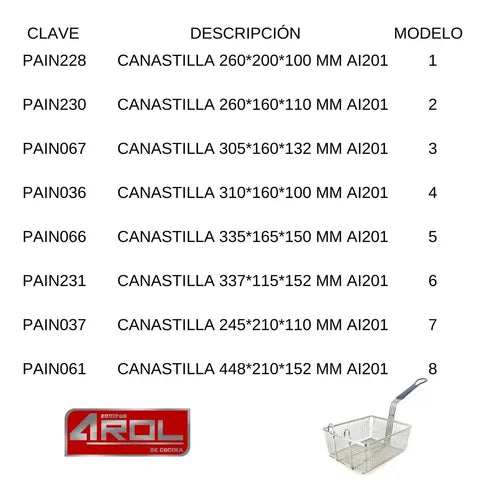 Canastilla Para Freír 33.7 X 11.5 X 15.2 Cms. - Electrodomesticos Olvera