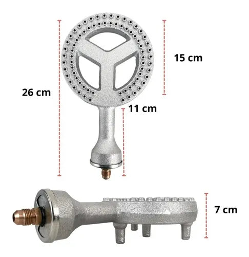 Disco Y Quemador Alta Presion Hierro Fundido 15cm Completo