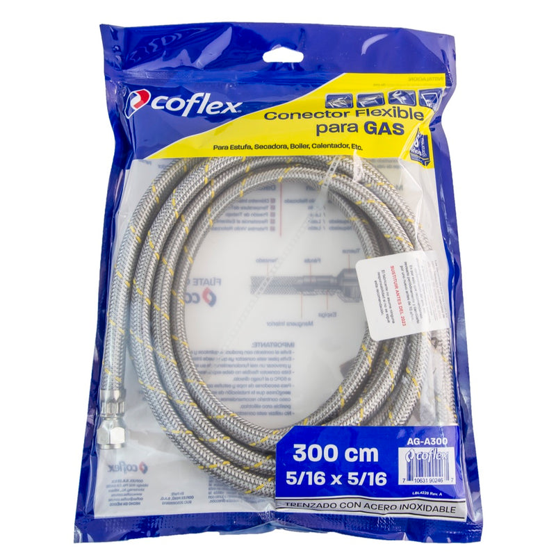 Manguera Coflex 3.00 Mts.5/16 Acero Inox