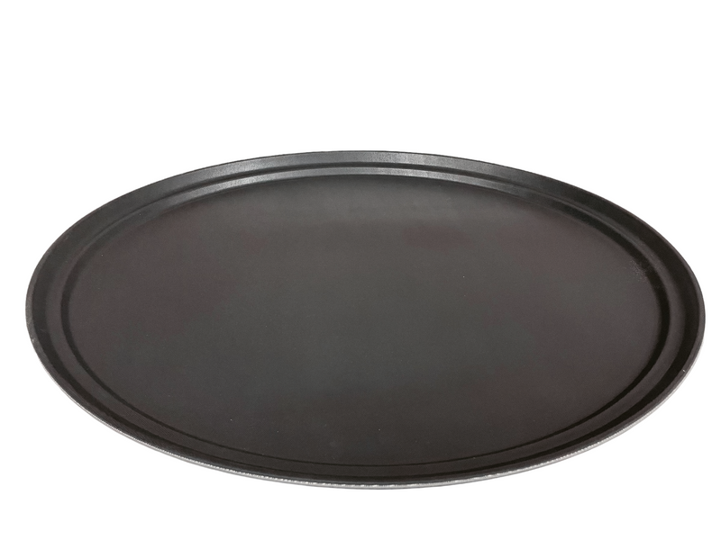 Charola Ovalada Forro Hule Negro 22X27"