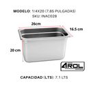 Inserto Acero Inoxidable CUARTO 1/4 x 200 Mm - Electrodomesticos Olvera