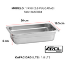 Inserto Acero Inoxidable CUARTO 1/4 x 65 Mm - Electrodomesticos Olvera