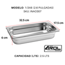 Inserto Acero Inoxidable TERCIO 1/3 x 65 Mm - Electrodomesticos Olvera