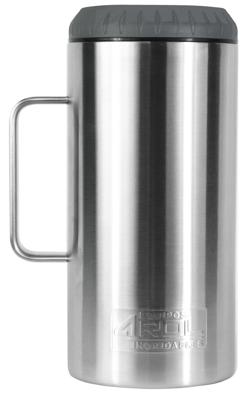 Portacaguamon Termo Acero Inoxidable doble capa AROL 1.2 lts Aislamiento al vacío (Acero Inoxidable Silver)